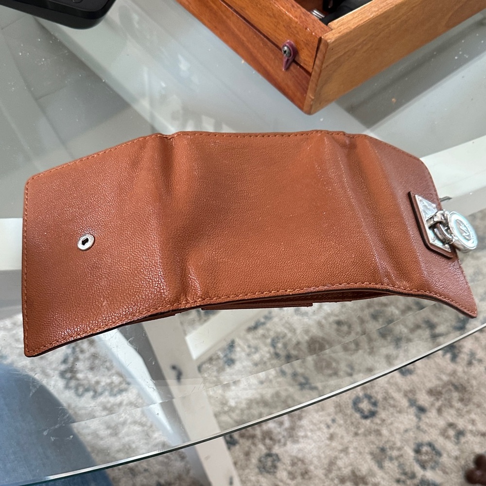 Michael Kors Tan Leather Wallet with Silver Accents - Picture 5 of 6